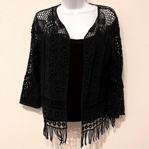 Lacy Black Bolero Cover Up Size Medium